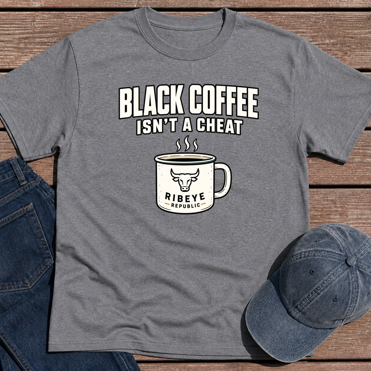 Black Coffee T-Shirt - Tweed
