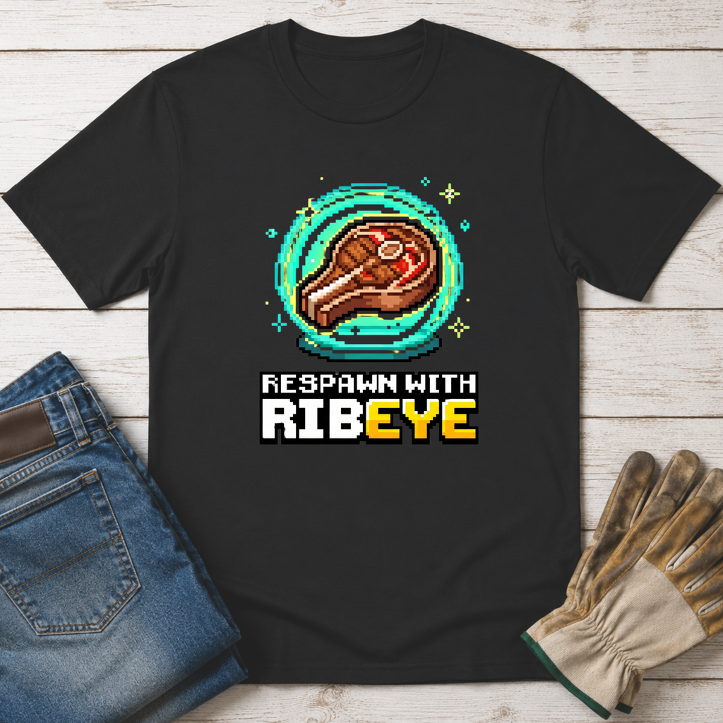 Gamer Respawn with Ribeye T-Shirt