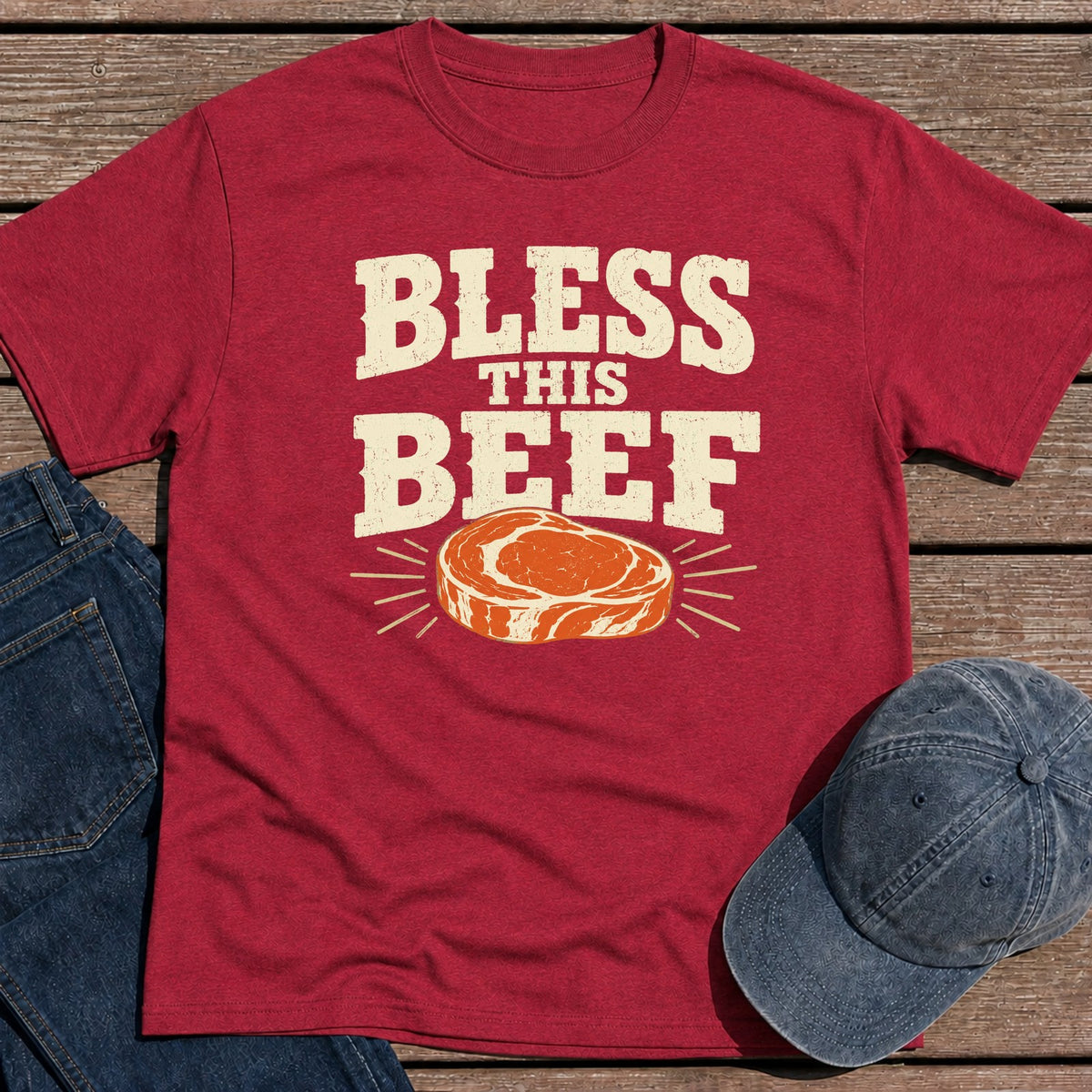 Blessed Beef T-Shirt - Antique Cherry Red