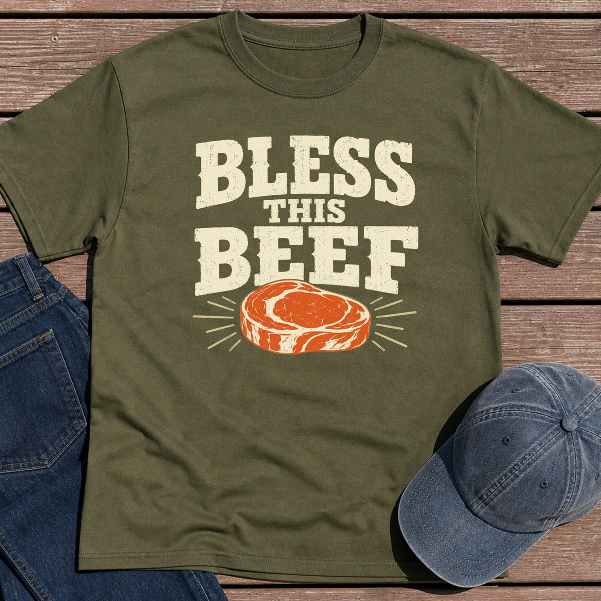 Blessed Beef T-Shirt - Military Green