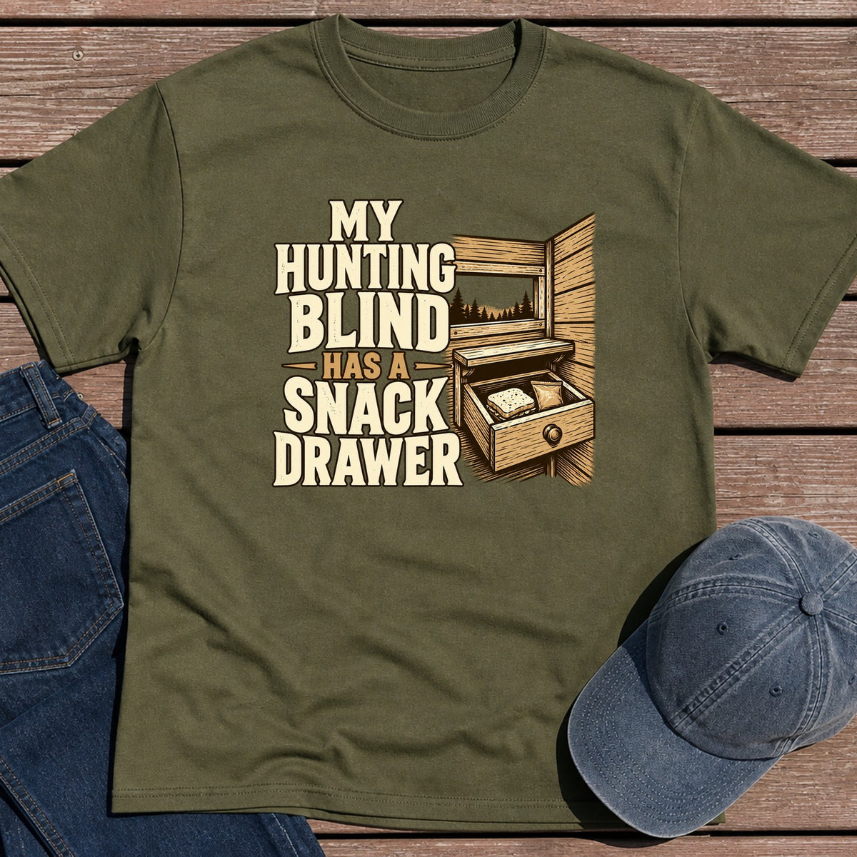 Blind Snack T-Shirt - Military Green