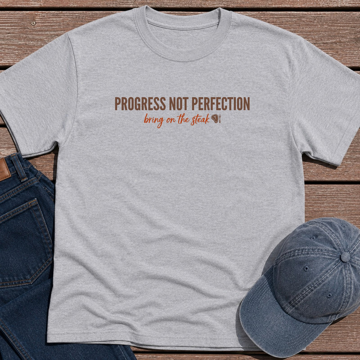 Bring on Steak T-Shirt - Sport Grey