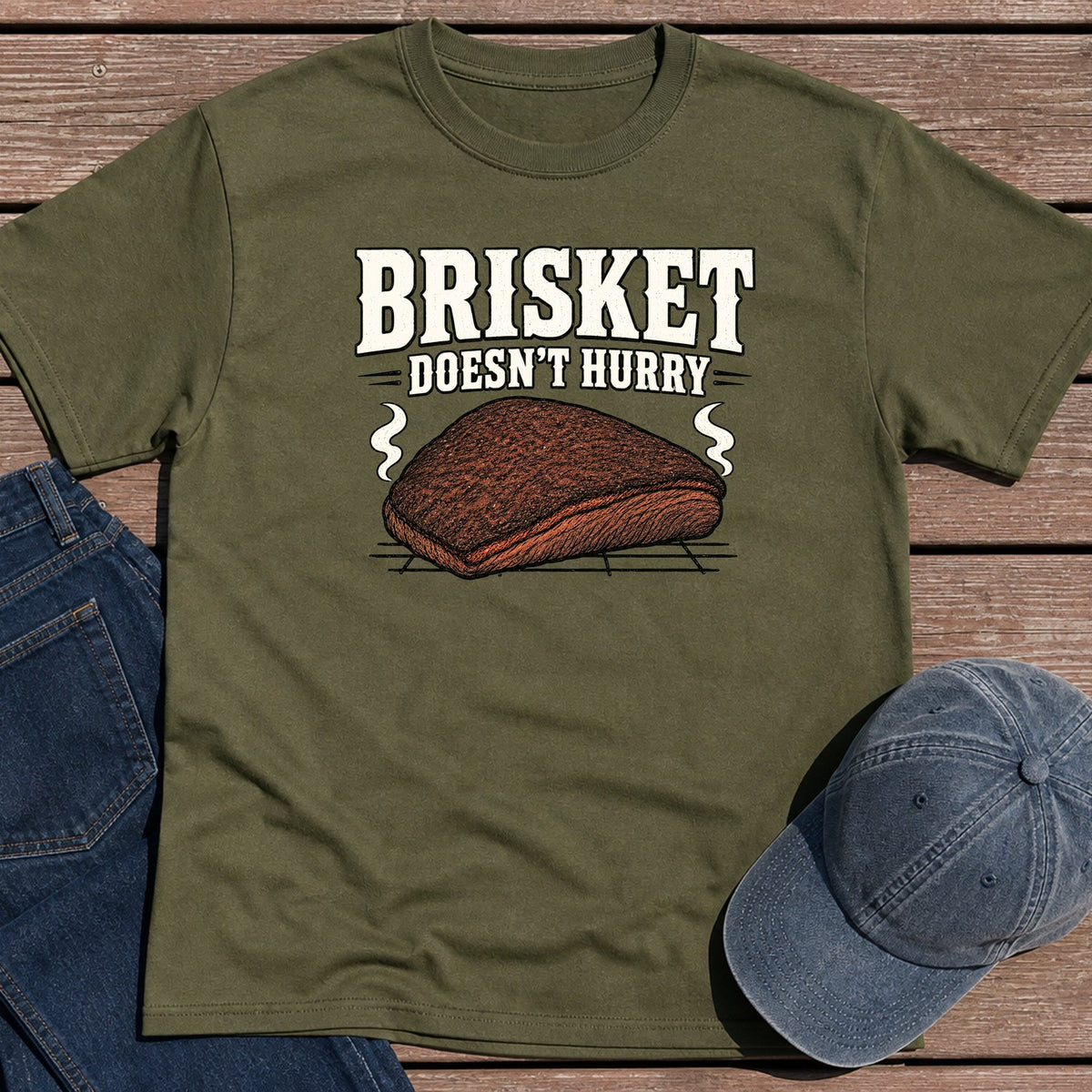 Brisket Hurry T-Shirt - Military Green