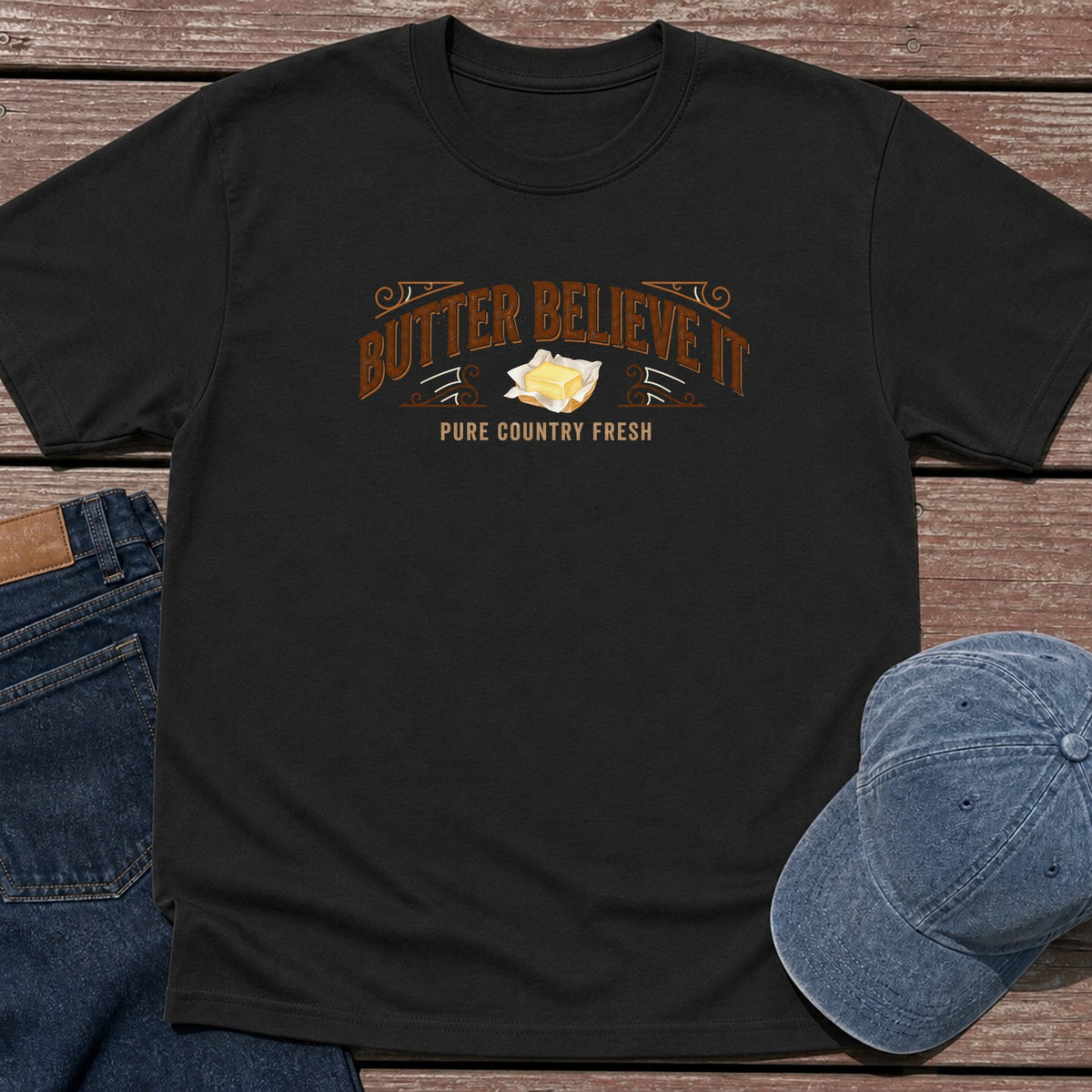 Butter Believe It T-Shirt - Black