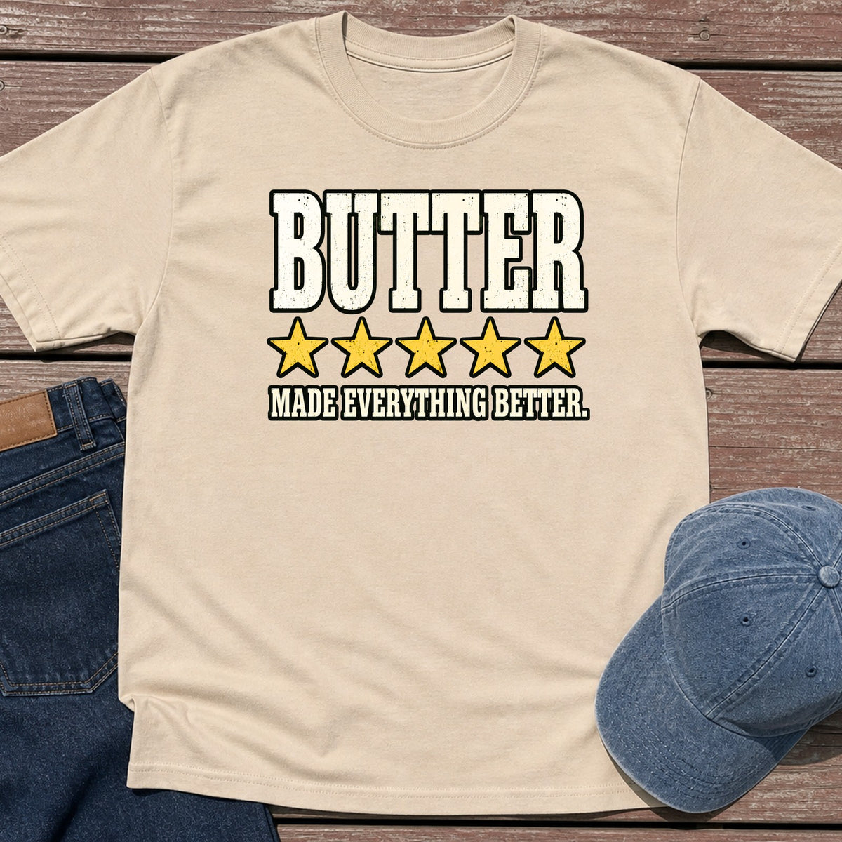 Butter Review T-Shirt - Sand