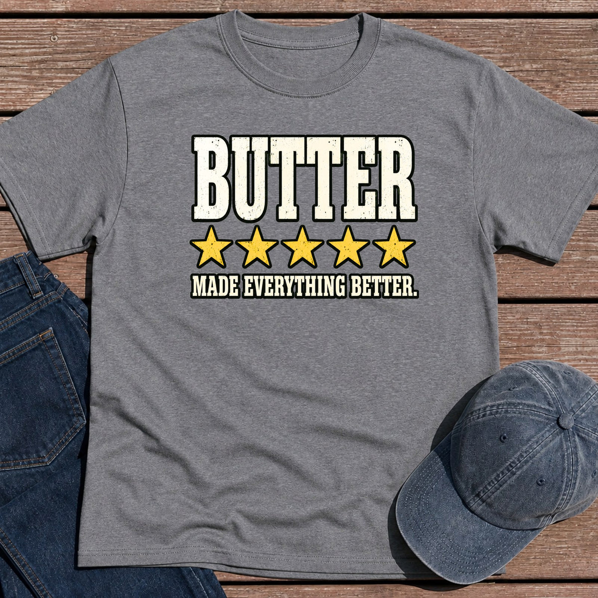 Butter Review T-Shirt - Tweed