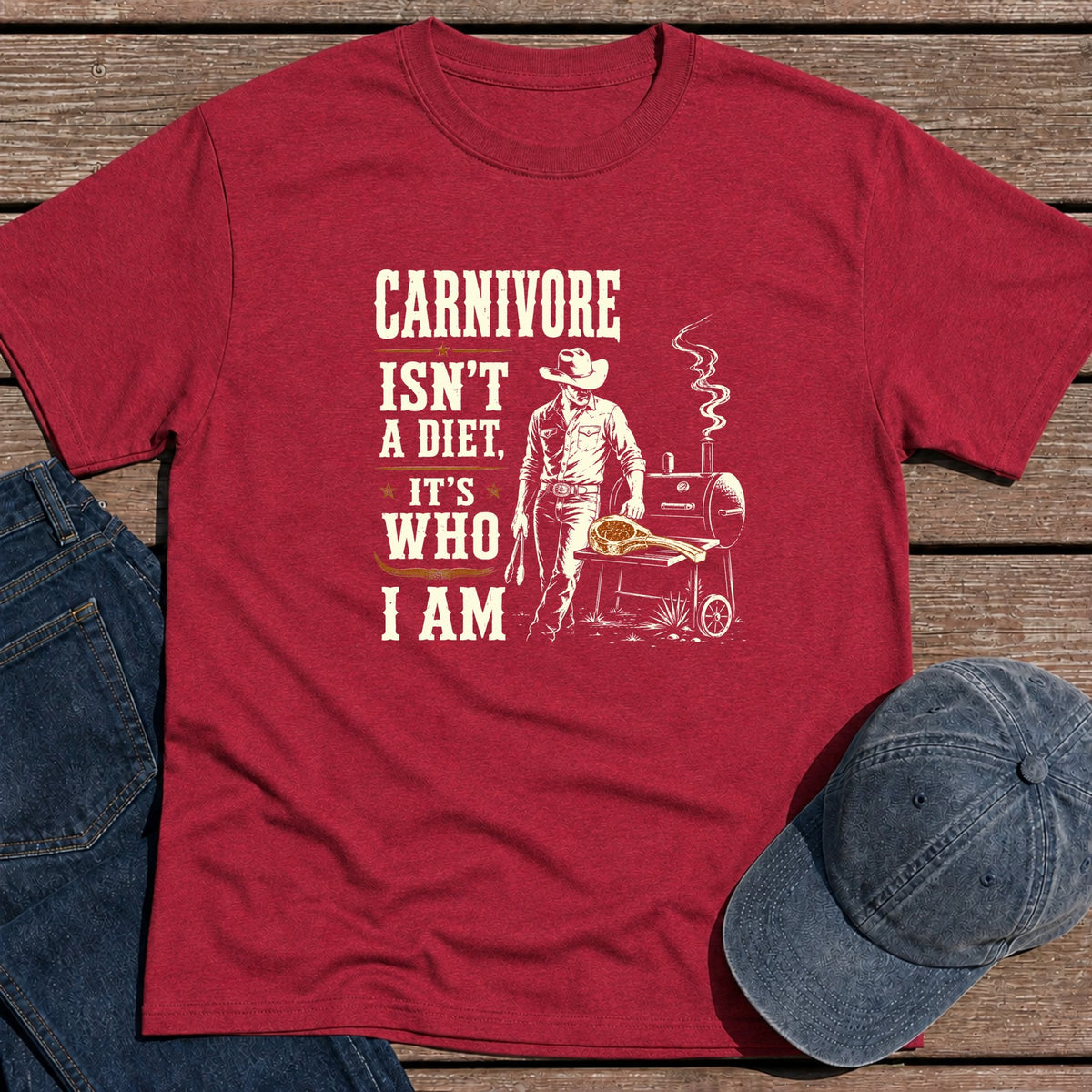 Carnivore Diet T-Shirt - Antique Cherry Red