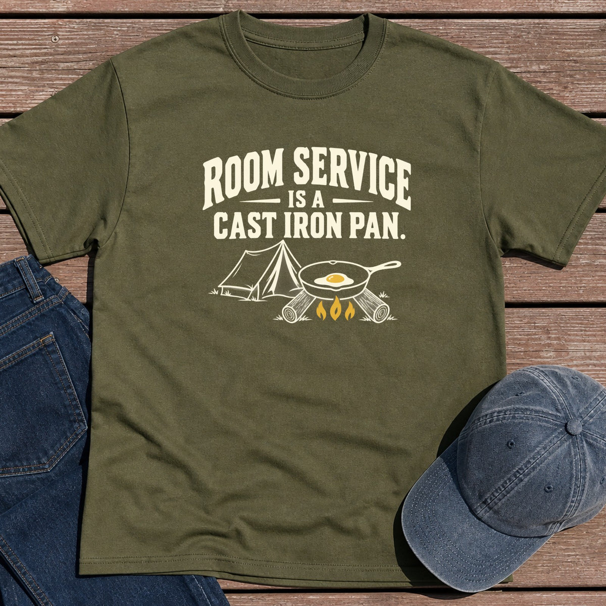 Cast Iron Service T-Shirt - Military Green