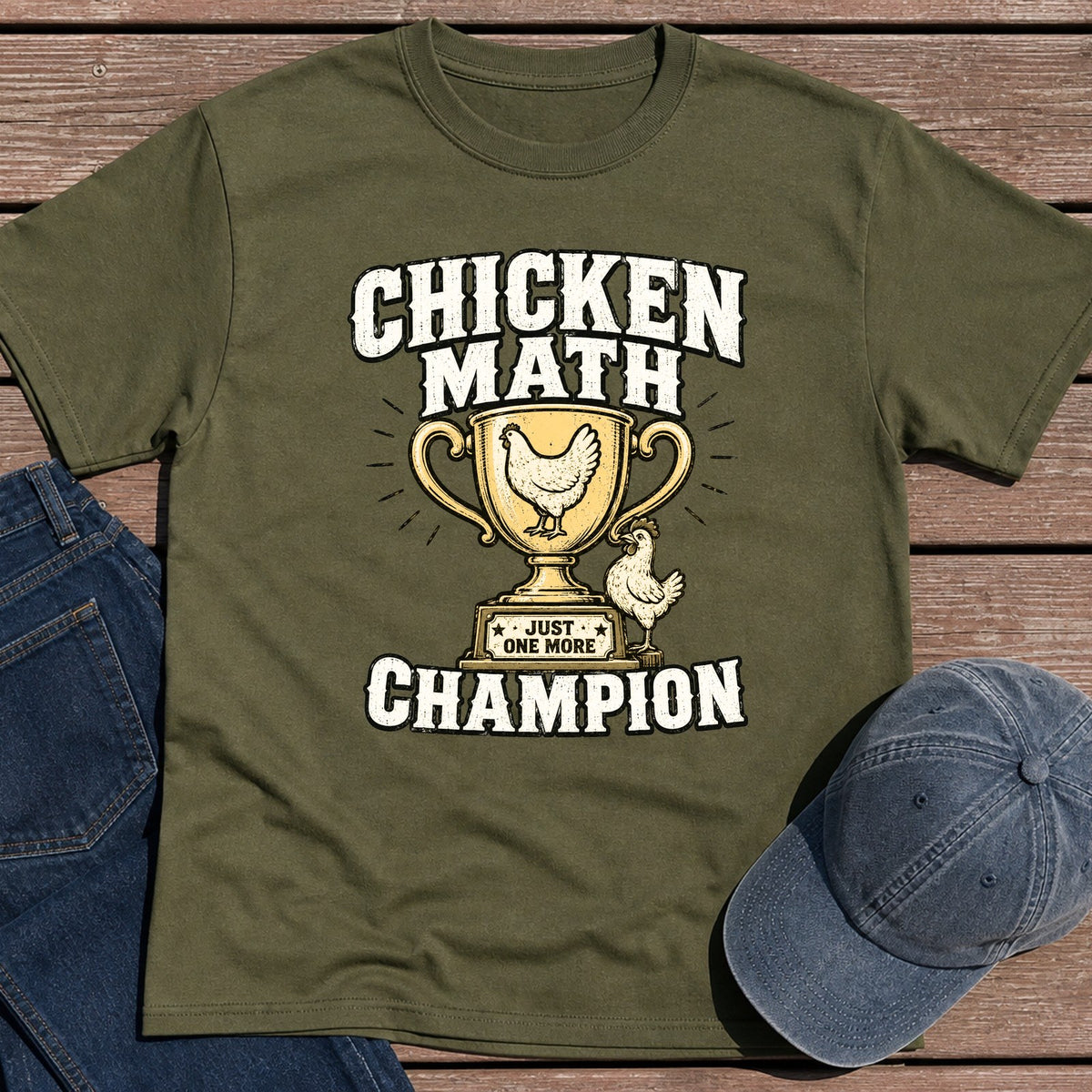 Chick Math Champ T-Shirt - Military Green