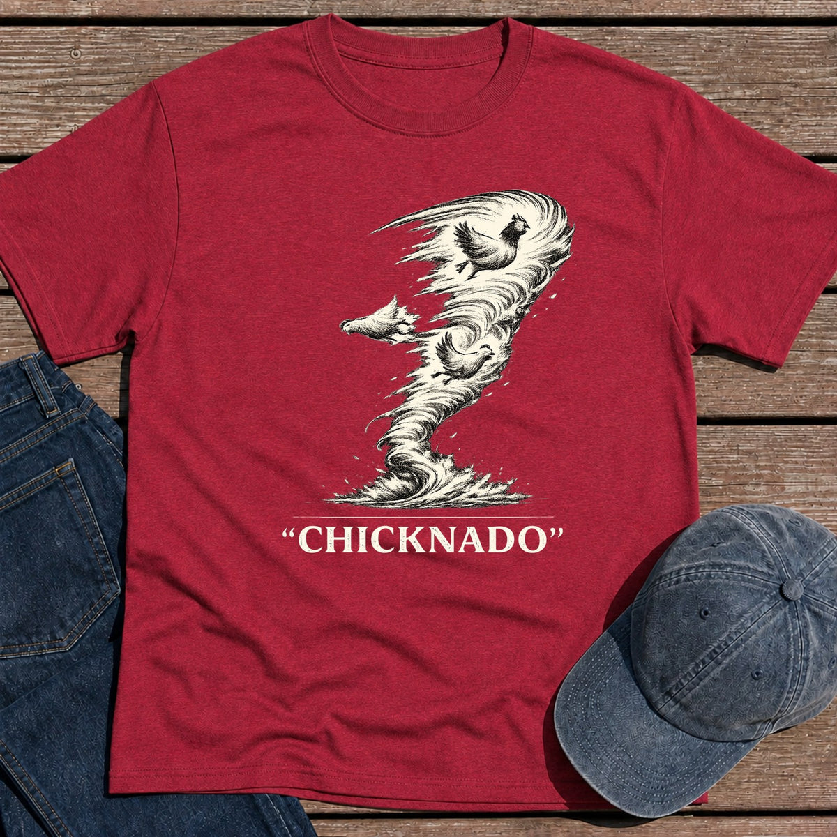 Chicknado T-Shirt - Antique Cherry Red