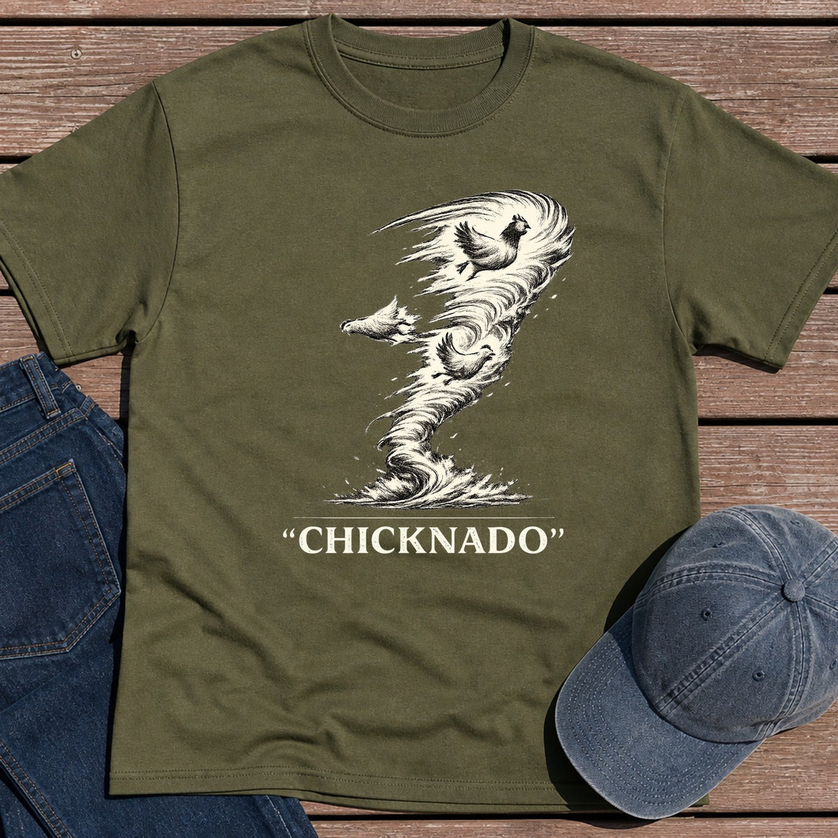 Chicknado T-Shirt - Military Green