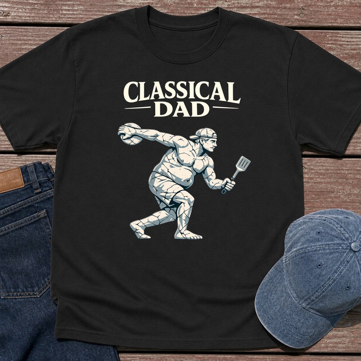 Classical Dad T-Shirt - Black
