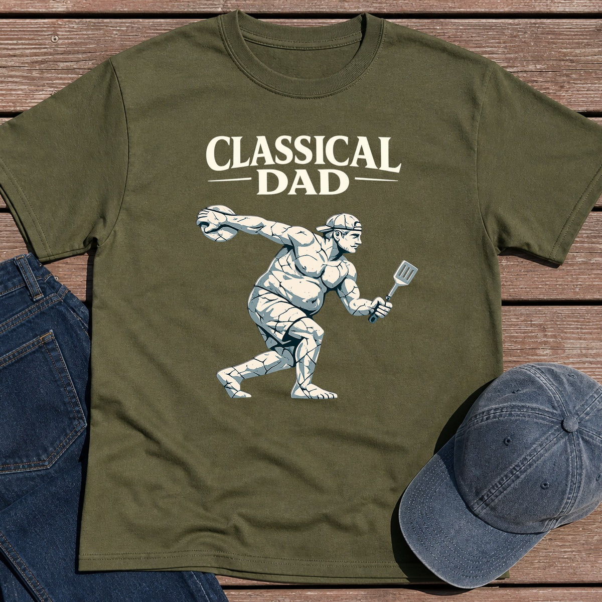 Classical Dad T-Shirt - Military Green