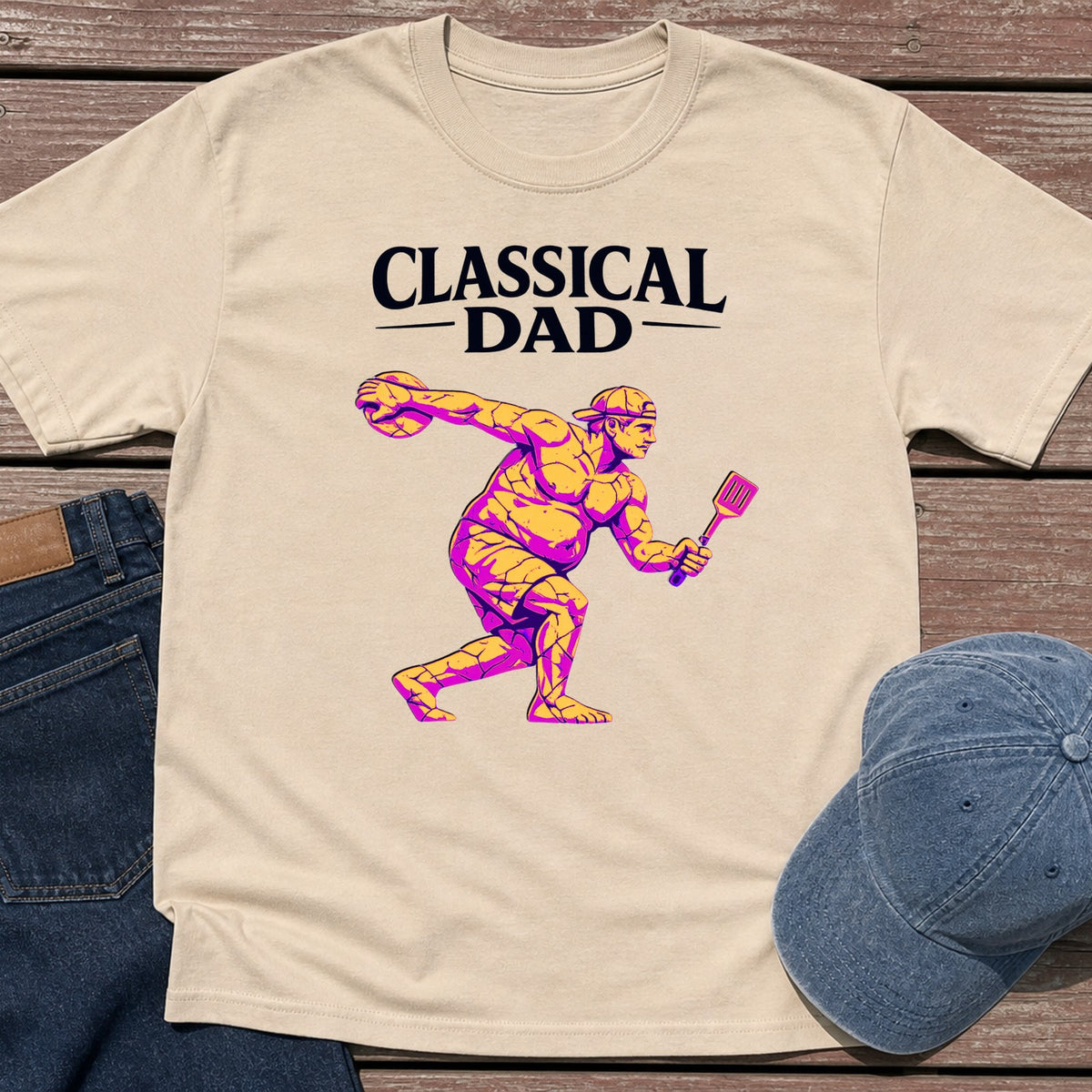 Classical Dad T-Shirt - Sand