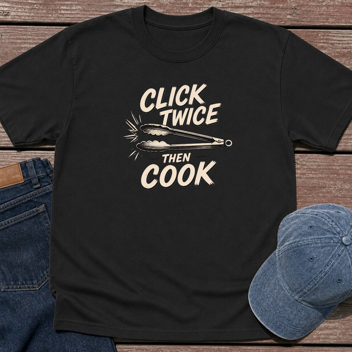 Click Twice T-Shirt - Black