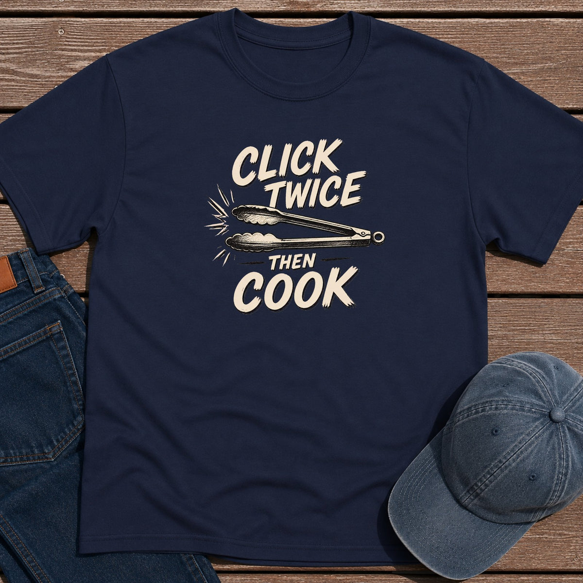 Click Twice T-Shirt - Navy
