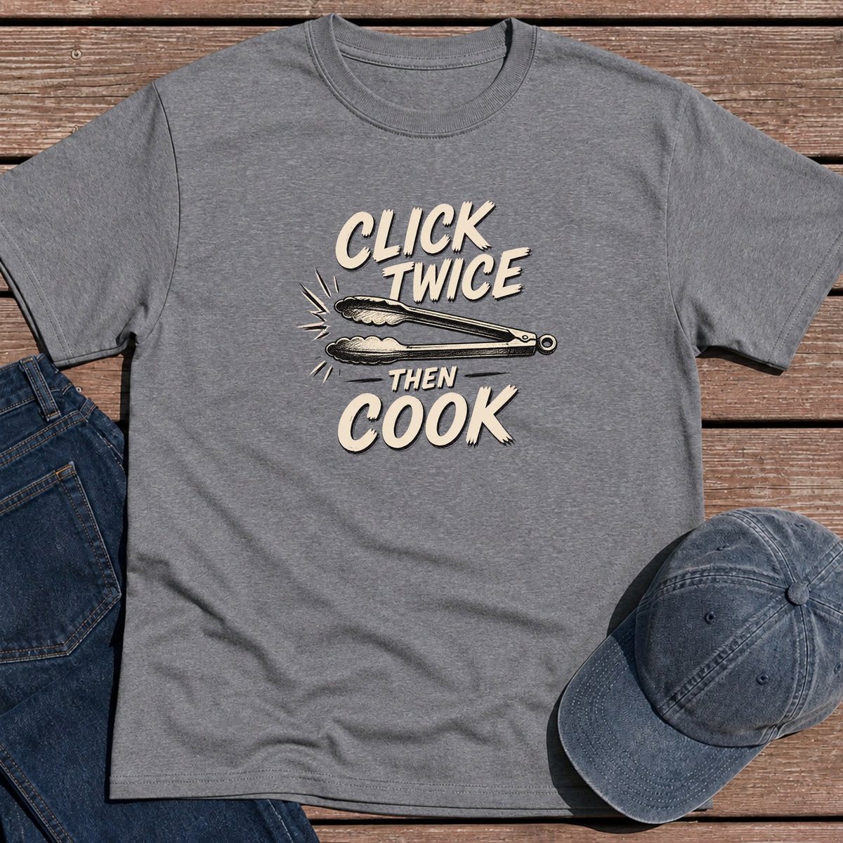 Click Twice T-Shirt - Tweed