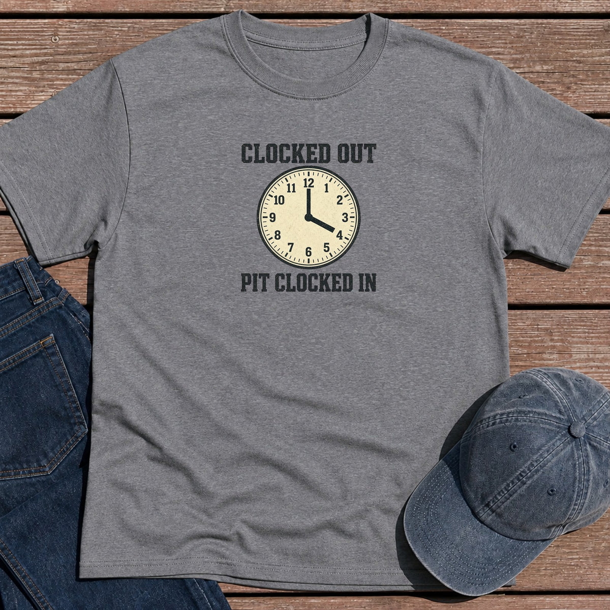 Clocked Out T-Shirt - Tweed