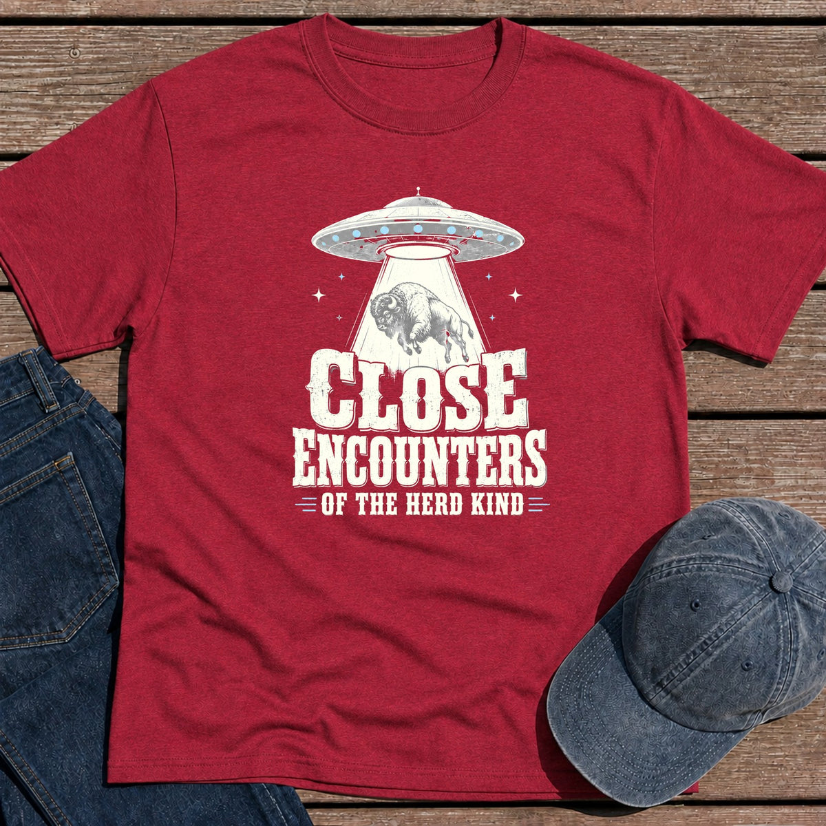 Close Encounters T-Shirt - Antique Cherry Red