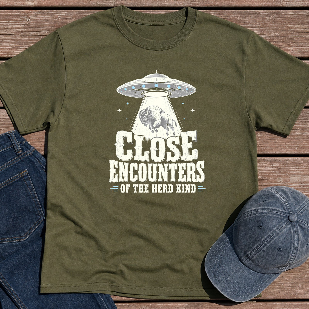 Close Encounters T-Shirt - Military Green