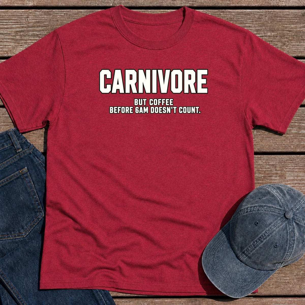 Coffee Before 6 T-Shirt - Antique Cherry Red