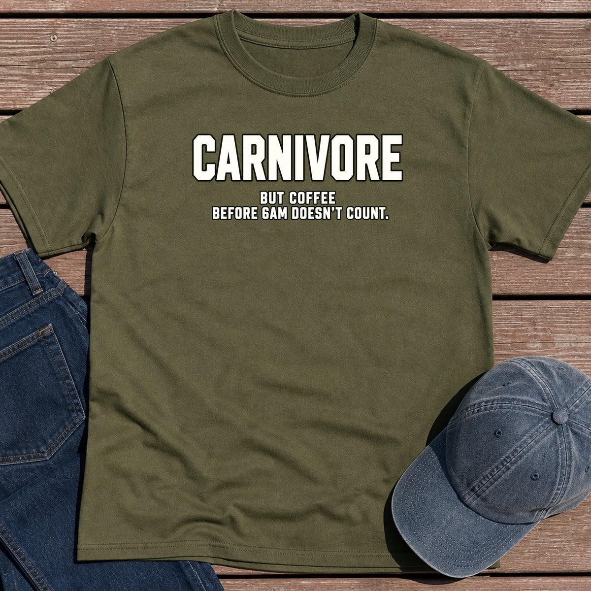 Coffee Before 6 T-Shirt - Military Green