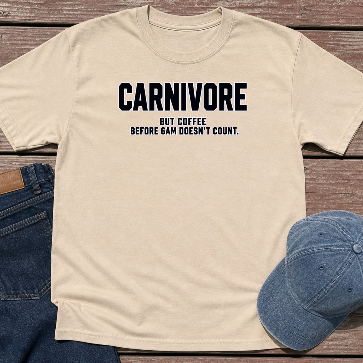 Coffee Before 6 T-Shirt - Sand
