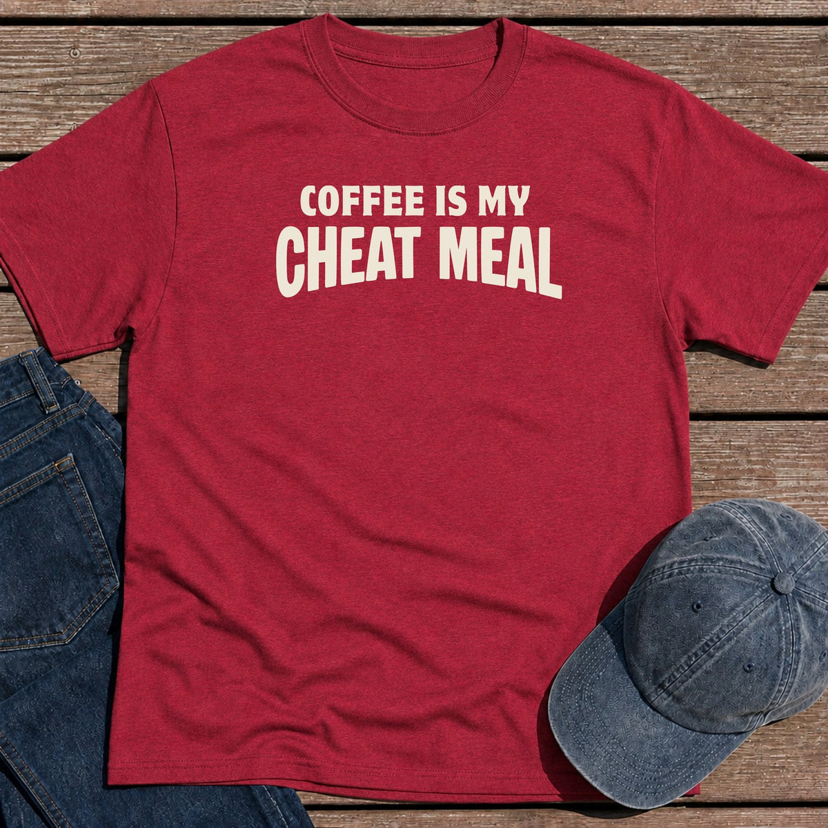 Coffee Cheat T-Shirt - Antique Cherry Red