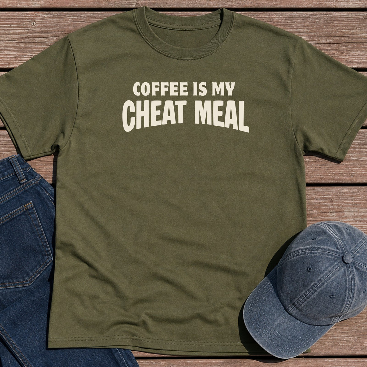 Coffee Cheat T-Shirt - Military Green