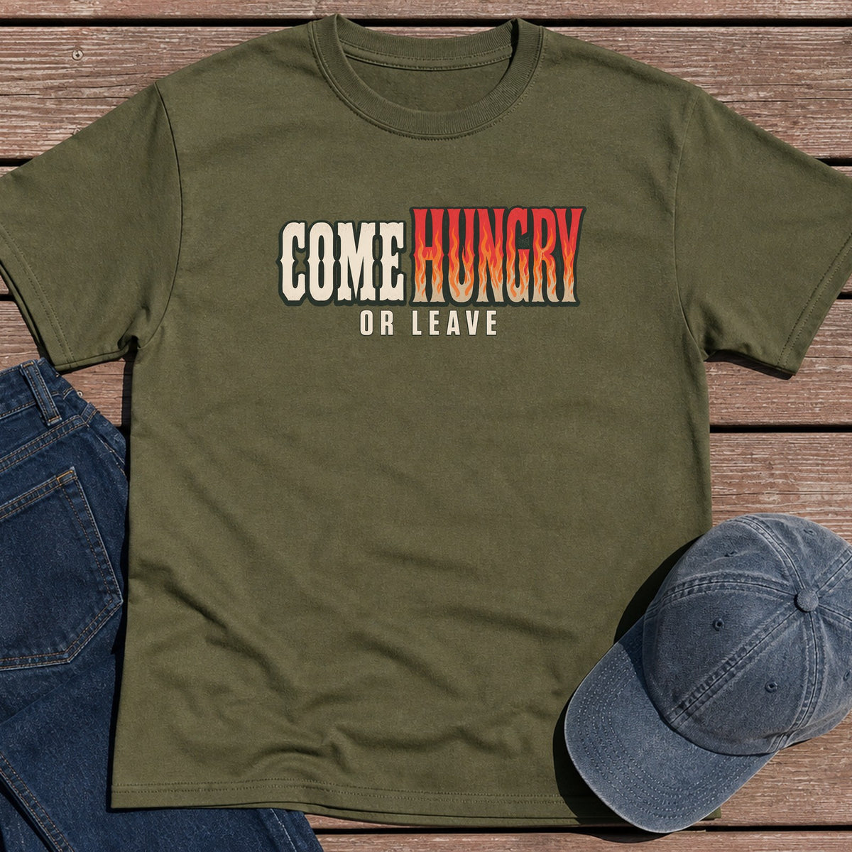 Come Hungry T-Shirt - Military Green