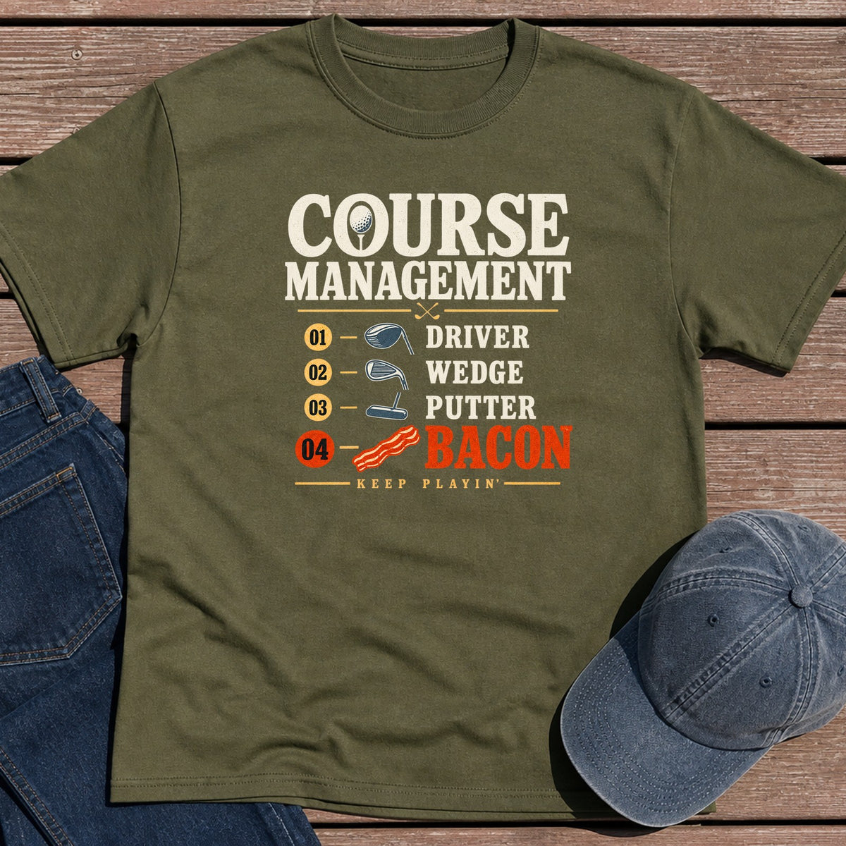 Course Management T-Shirt - Military Green
