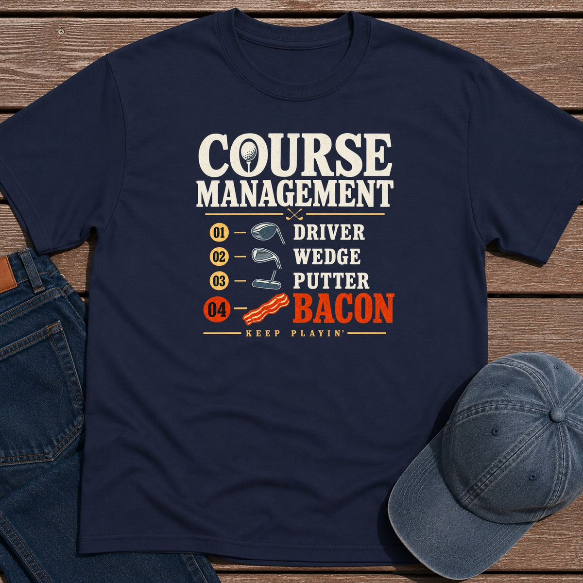 Course Management T-Shirt - Navy
