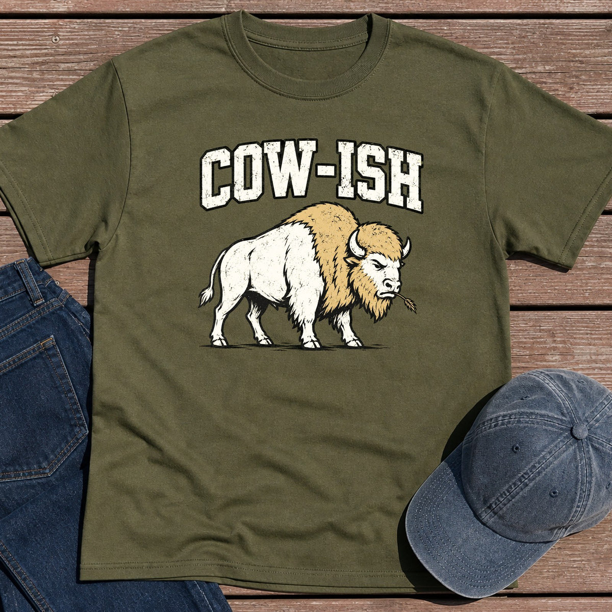 Cow-ish T-Shirt - Military Green