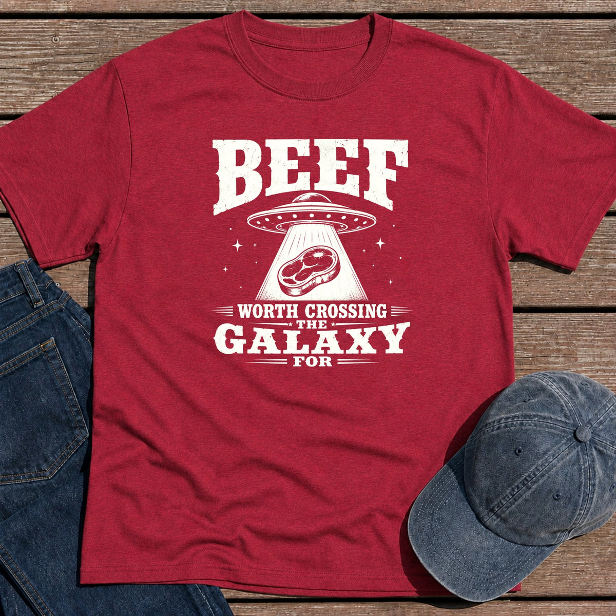 Crossing Galaxy T-Shirt - Antique Cherry Red