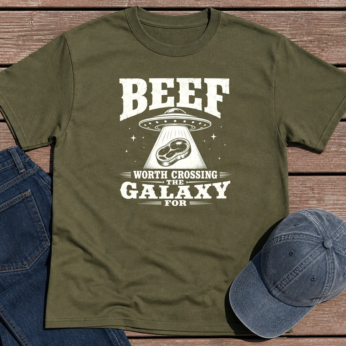 Crossing Galaxy T-Shirt - Military Green