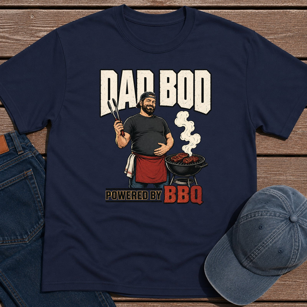 Dad Bod BBQ T-Shirt - Navy