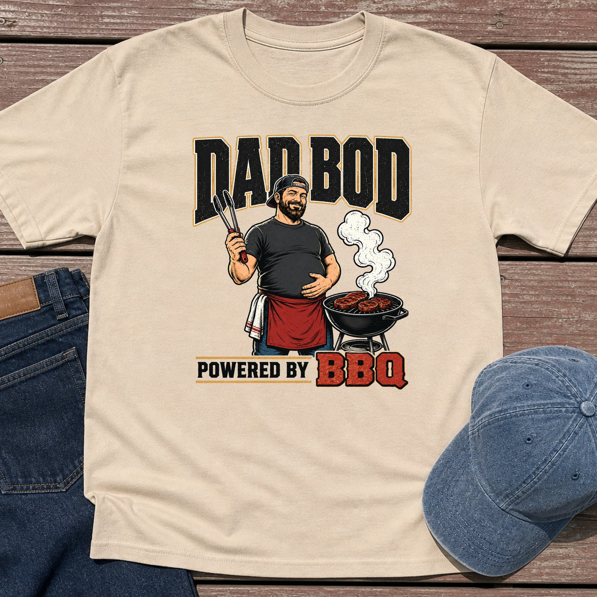 Dad Bod BBQ T-Shirt - Sand