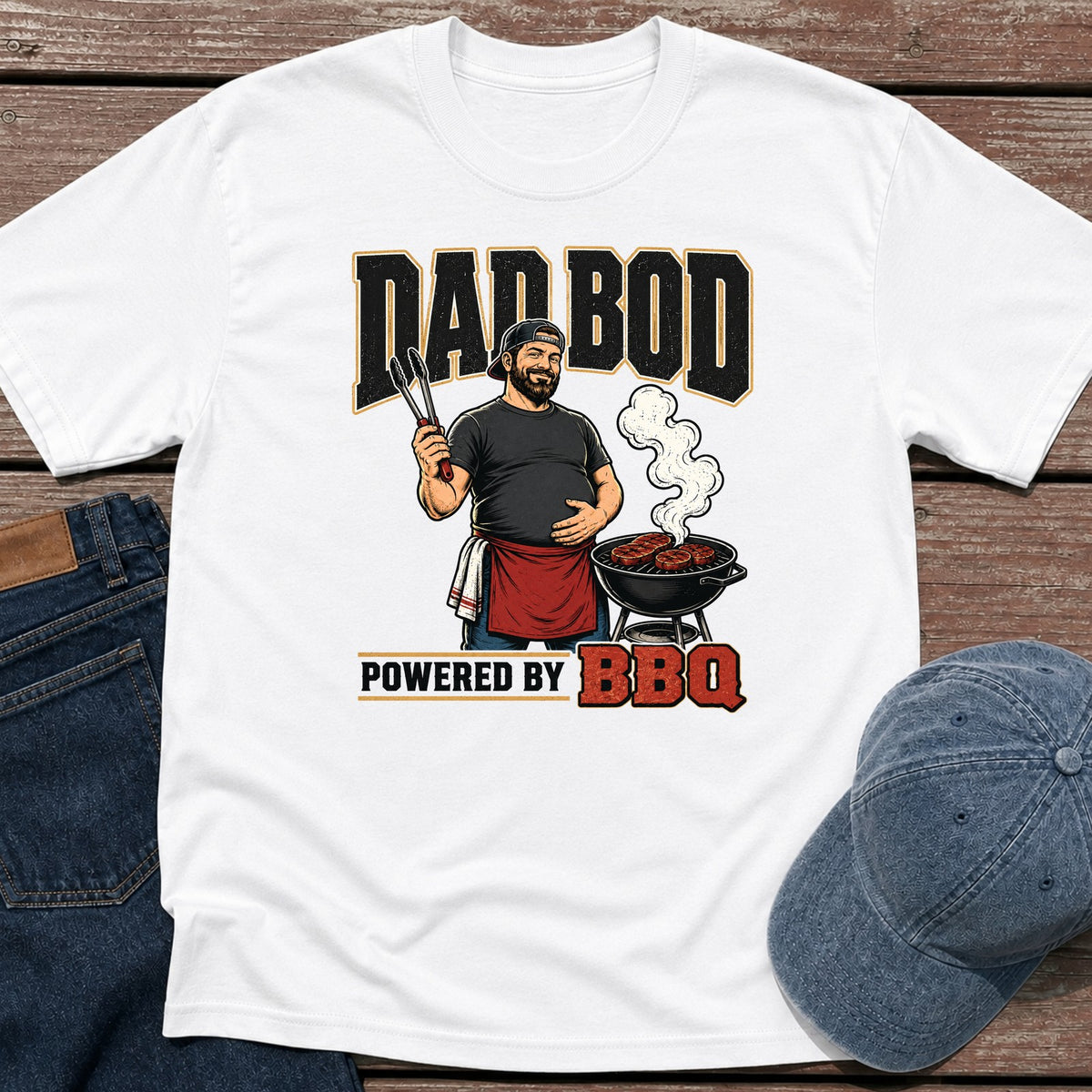 Dad Bod BBQ T-Shirt - White