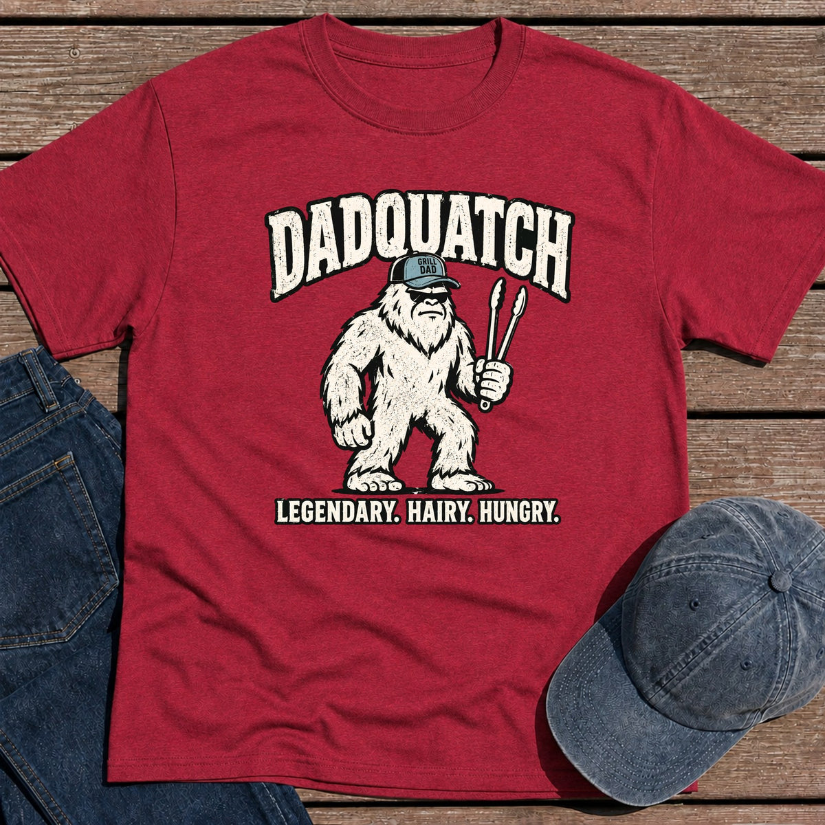 Dadquatch T-Shirt - Antique Cherry Red