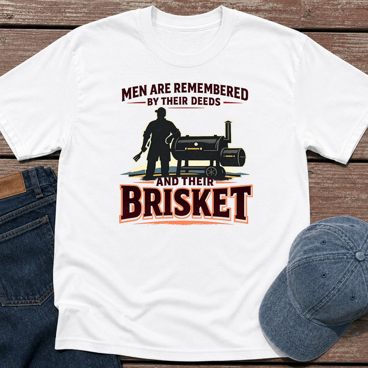 Deeds & Brisket T-Shirt - White