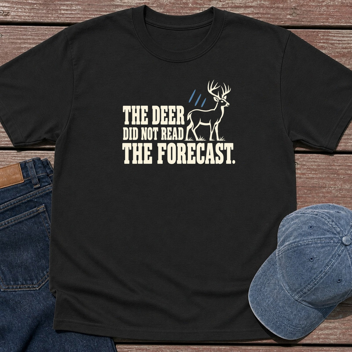Deer Forecast T-Shirt - Black