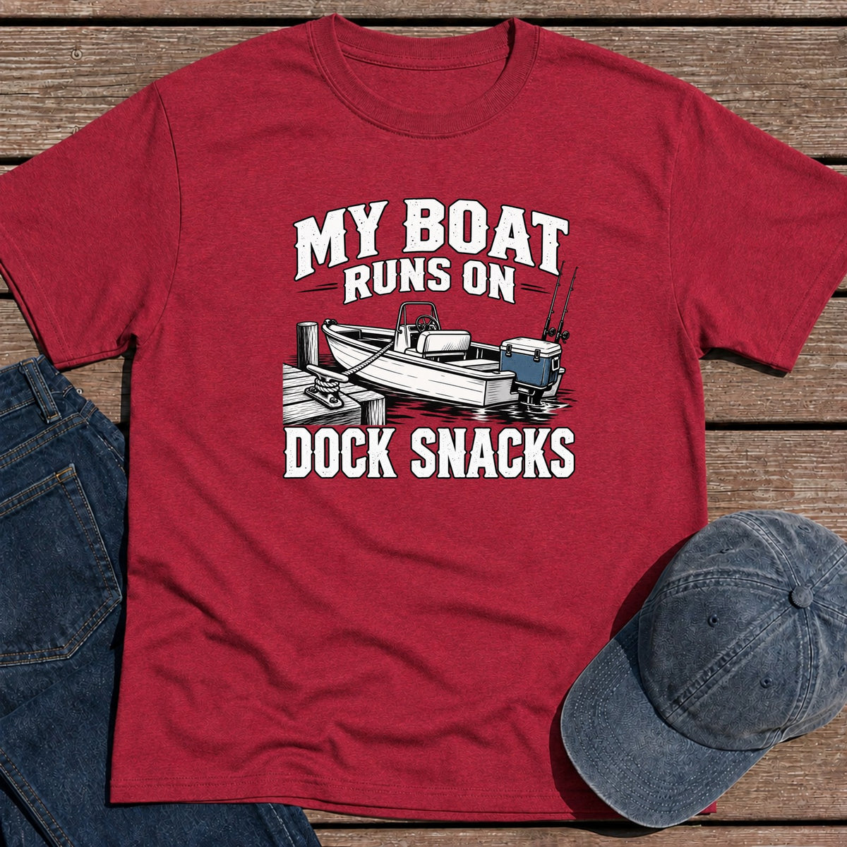 Dock Snacks T-Shirt - Antique Cherry Red
