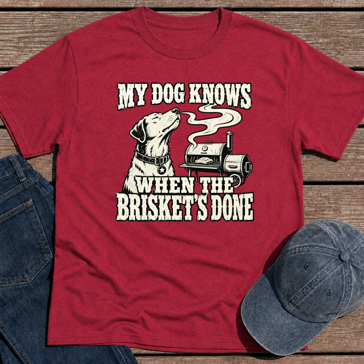 Dog Knows T-Shirt - Antique Cherry Red