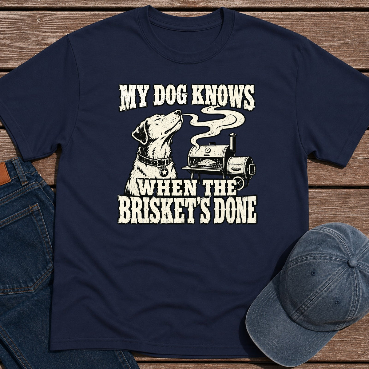 Dog Knows T-Shirt - Navy
