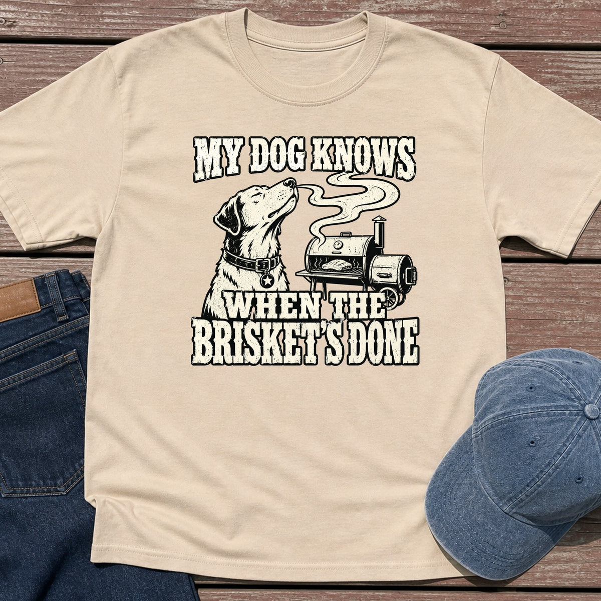 Dog Knows T-Shirt - Sand
