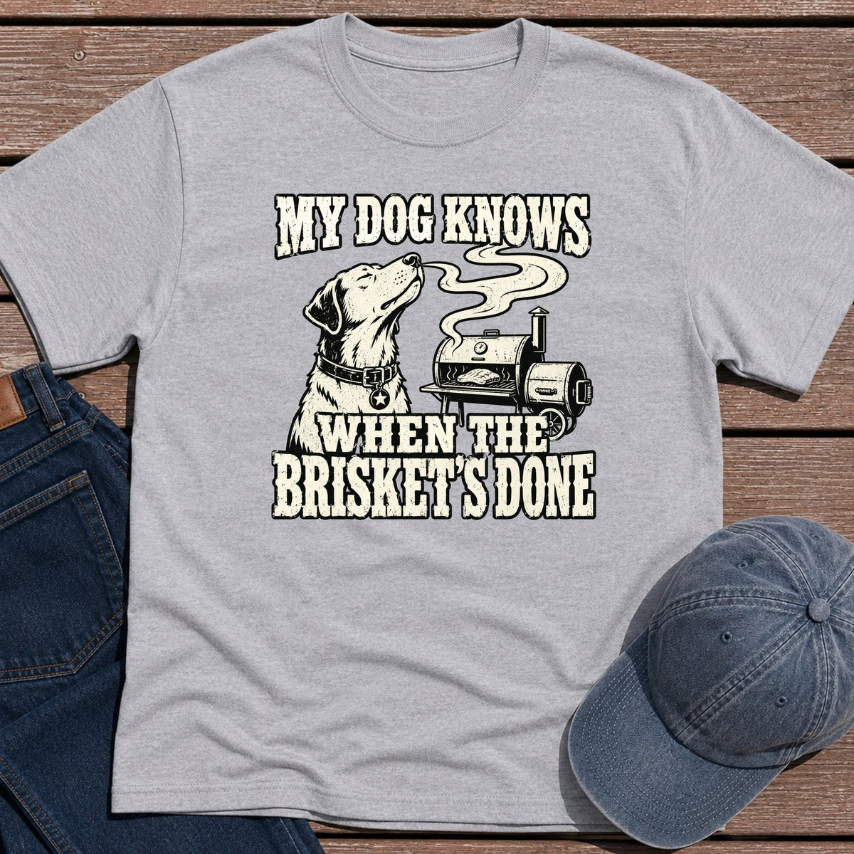 Dog Knows T-Shirt - Sport Grey