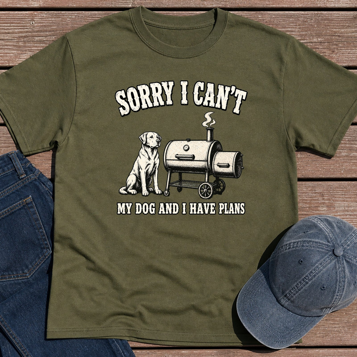 Dog Plans T-Shirt - Military Green