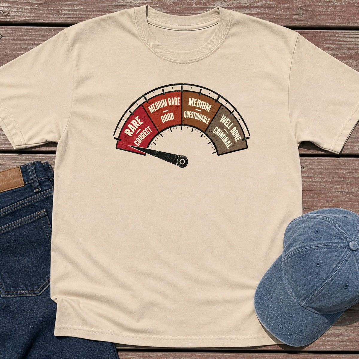 Doneness Meter T-Shirt - Sand