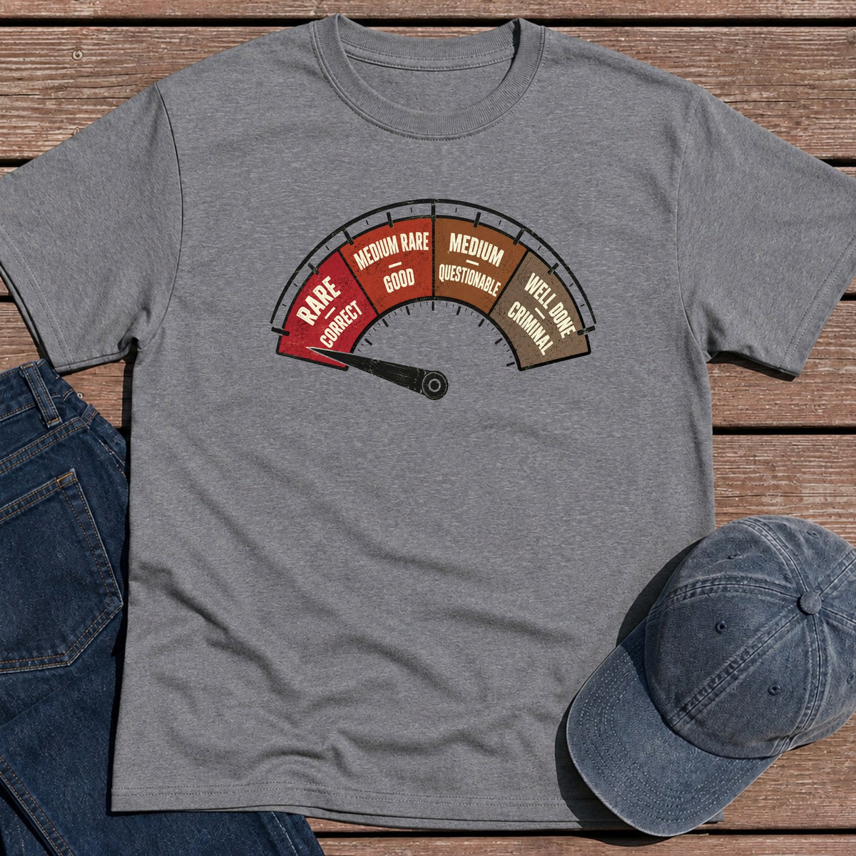 Doneness Meter T-Shirt - Tweed