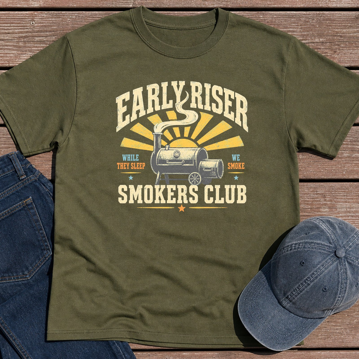 Early Riser T-Shirt - Military Green